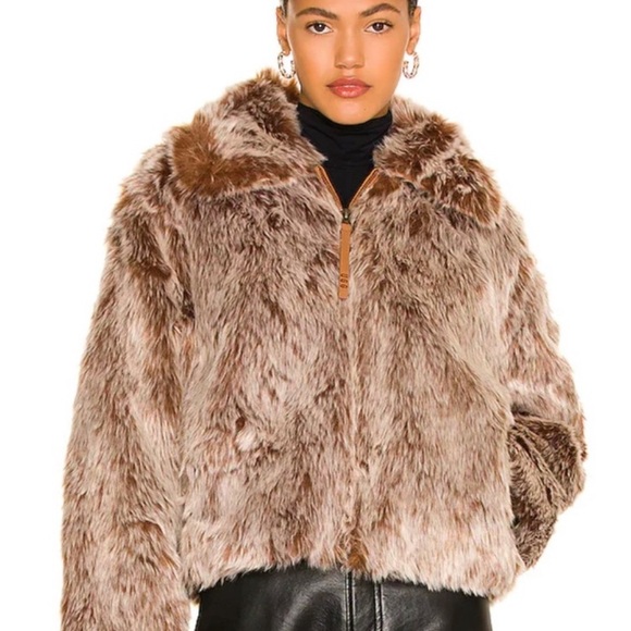 NWT UGG Kali Faux Fur Jacket Beachwood Size L Cozy Luxe - Picture 5 of 11
